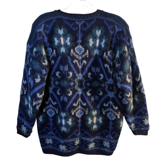 Vintage Susan Bristol Mohair Blend Cardigan Sweater Coat Lined Blue Size Large - Picture 2 of 10